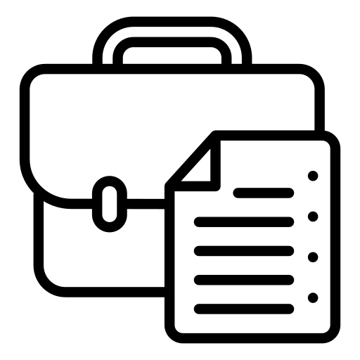 Briefcase and document icon
