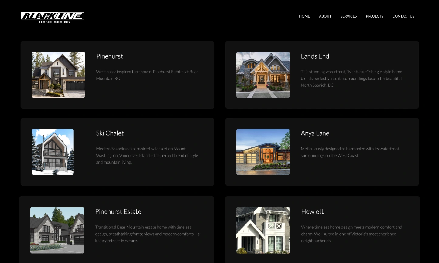 Blackline Home Design website