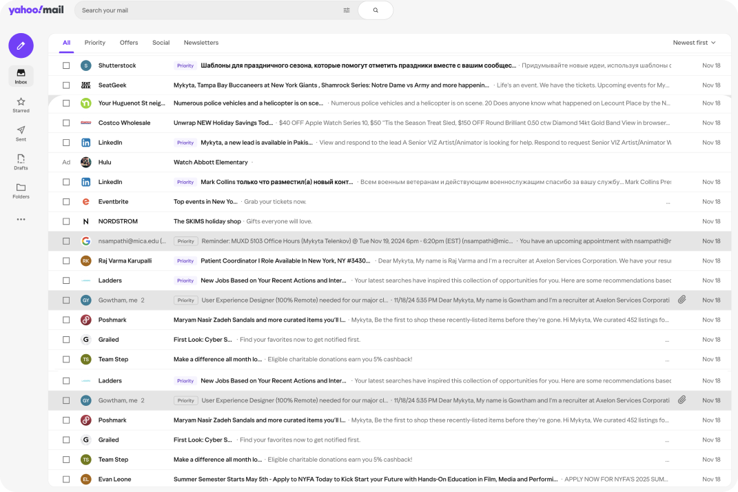 Competitors research Yahoo