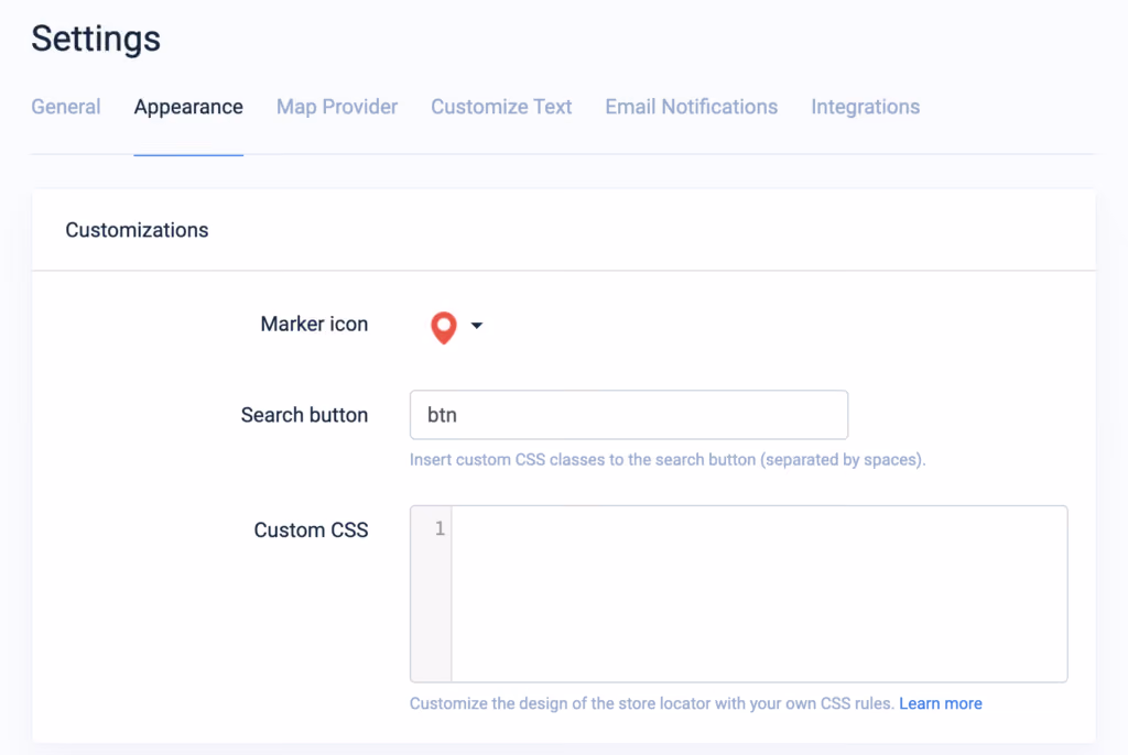 Custom CSS with Storemapper