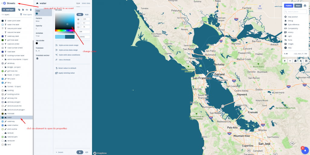 Styling your map with Mapbox Studio