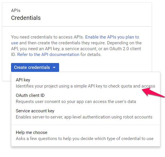 Credentials for Google Map API