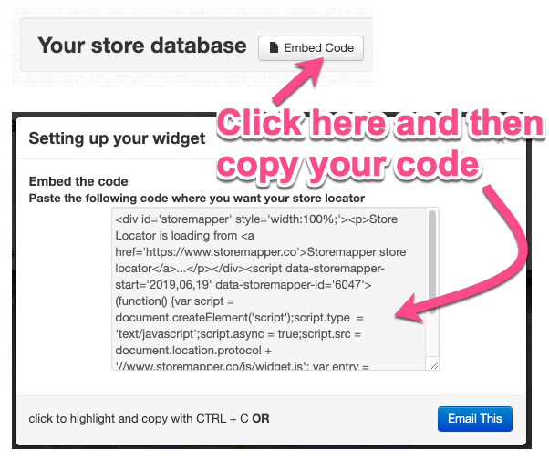 copy storemapper embed code