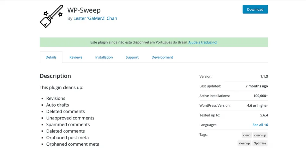 WP-Sweep Plugin
