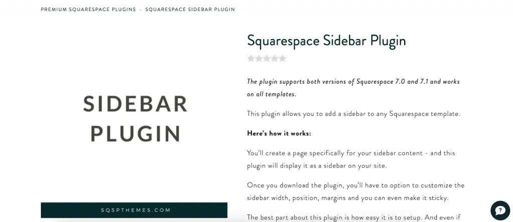Sidebar Best Squarespace Plugins