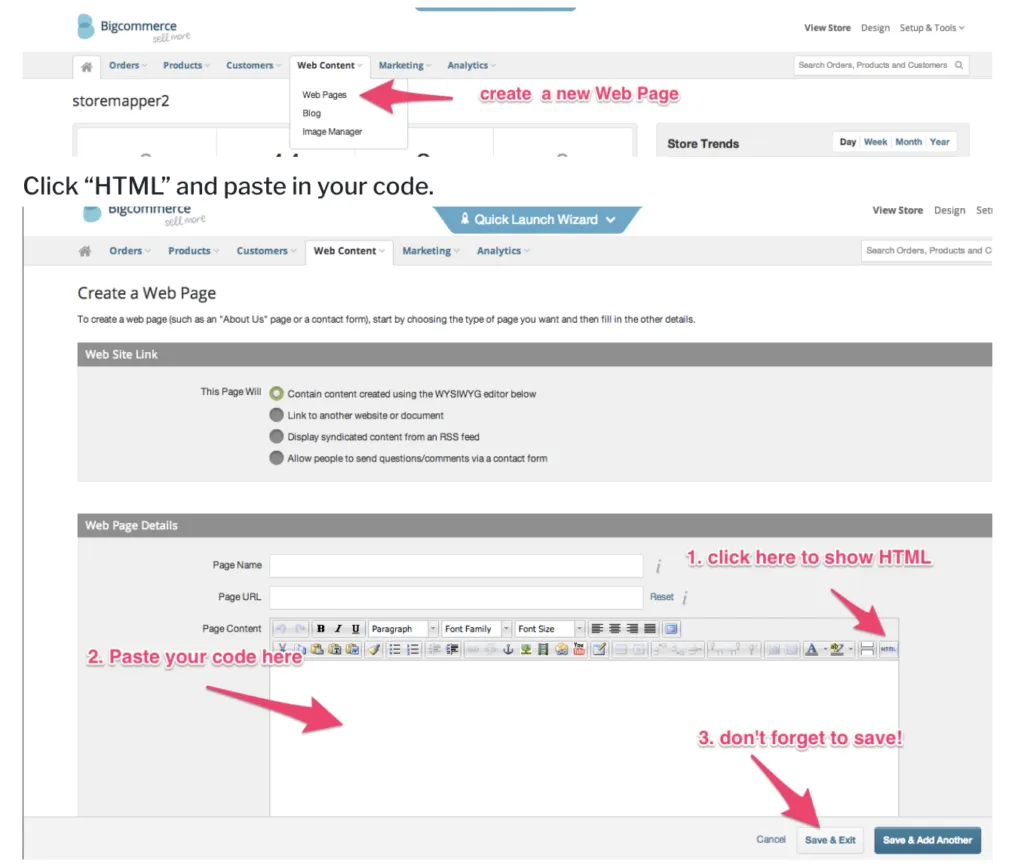 create webpage
