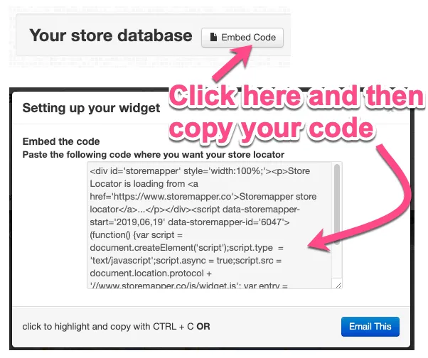 copy storemapper embed code