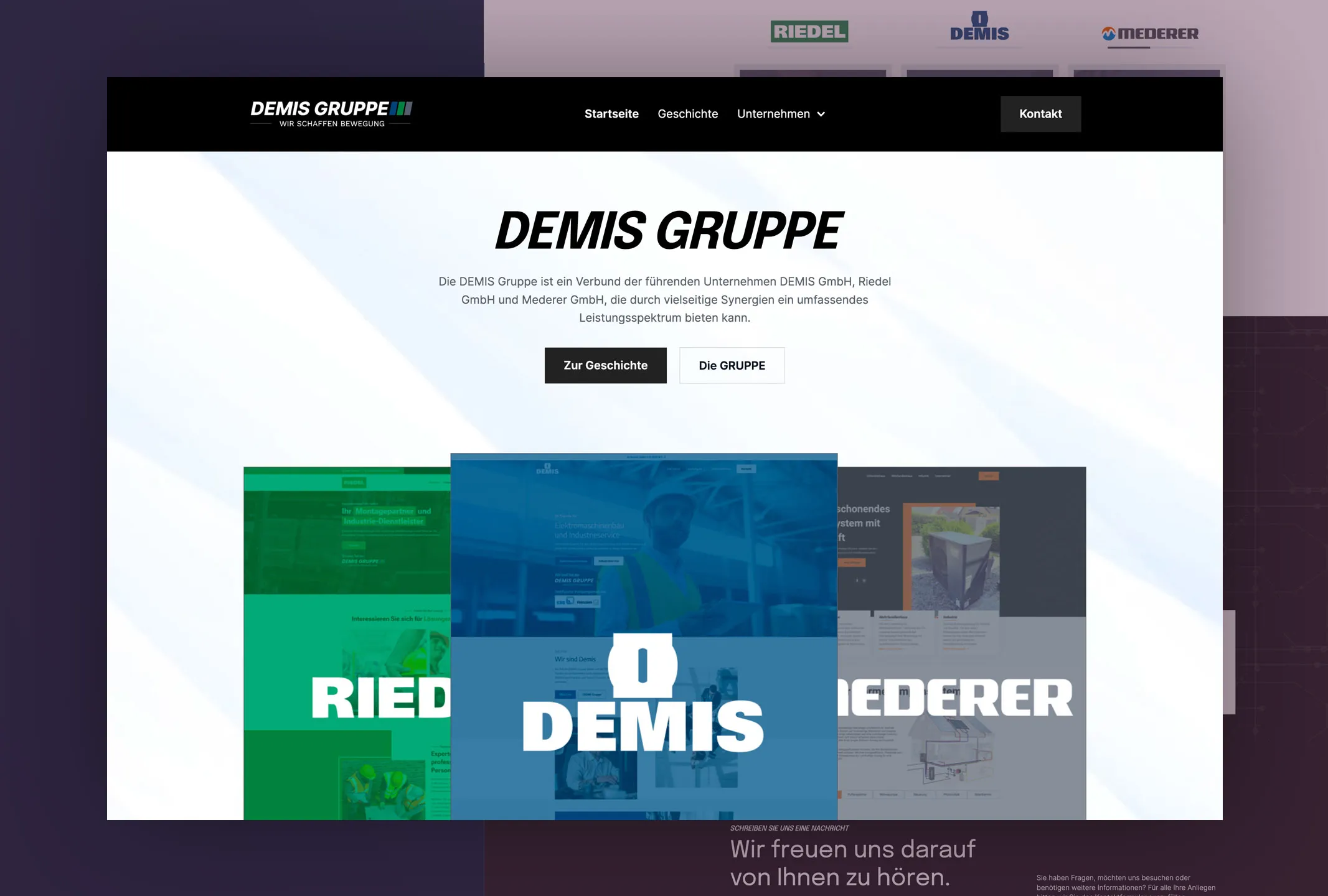DEMIS Gruppen Website Relaunch by GAL Digital - Website Projekt Referenz