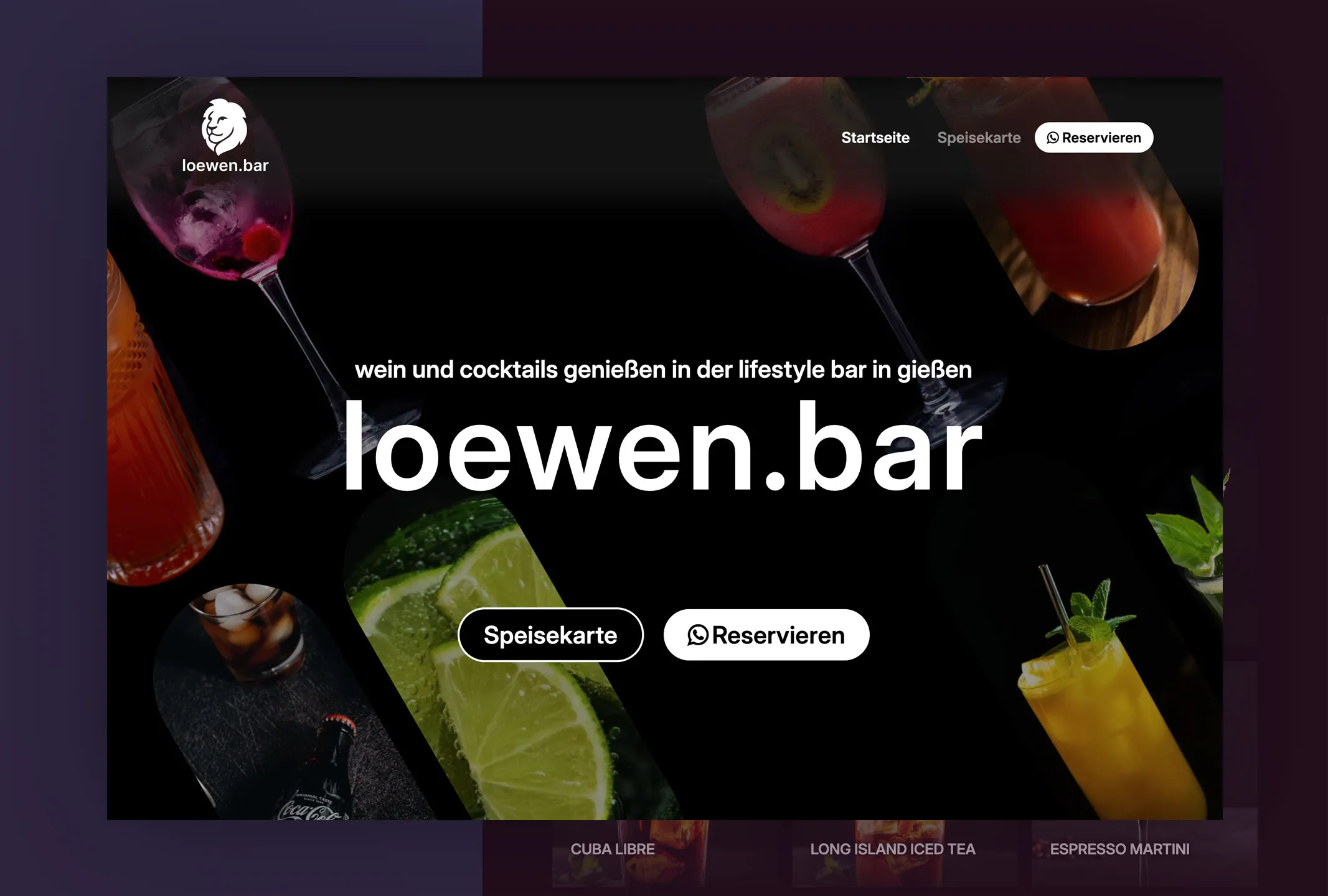 Website Launch loewen.bar in Gießen durch die GAL DIgital GmbH