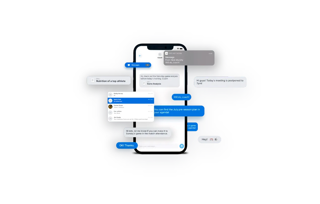 Mobile phone with messages.