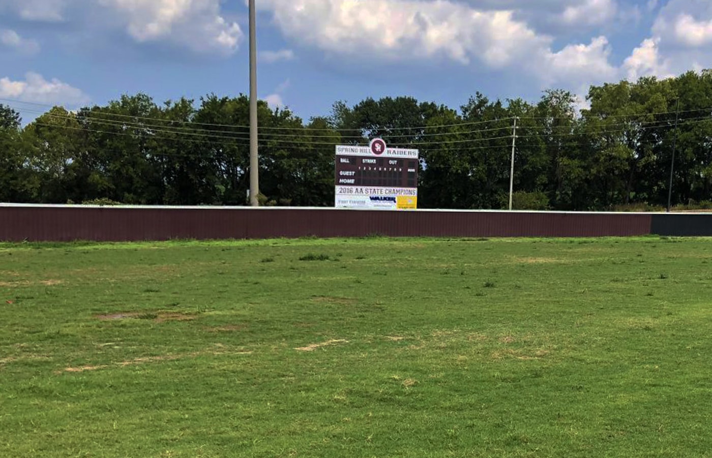 Photo of a sports field after using Dirt Rush soil