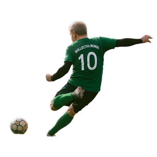 man in green playing soccer