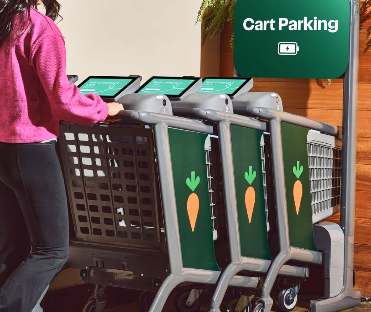 Caper Cart parking station in a store