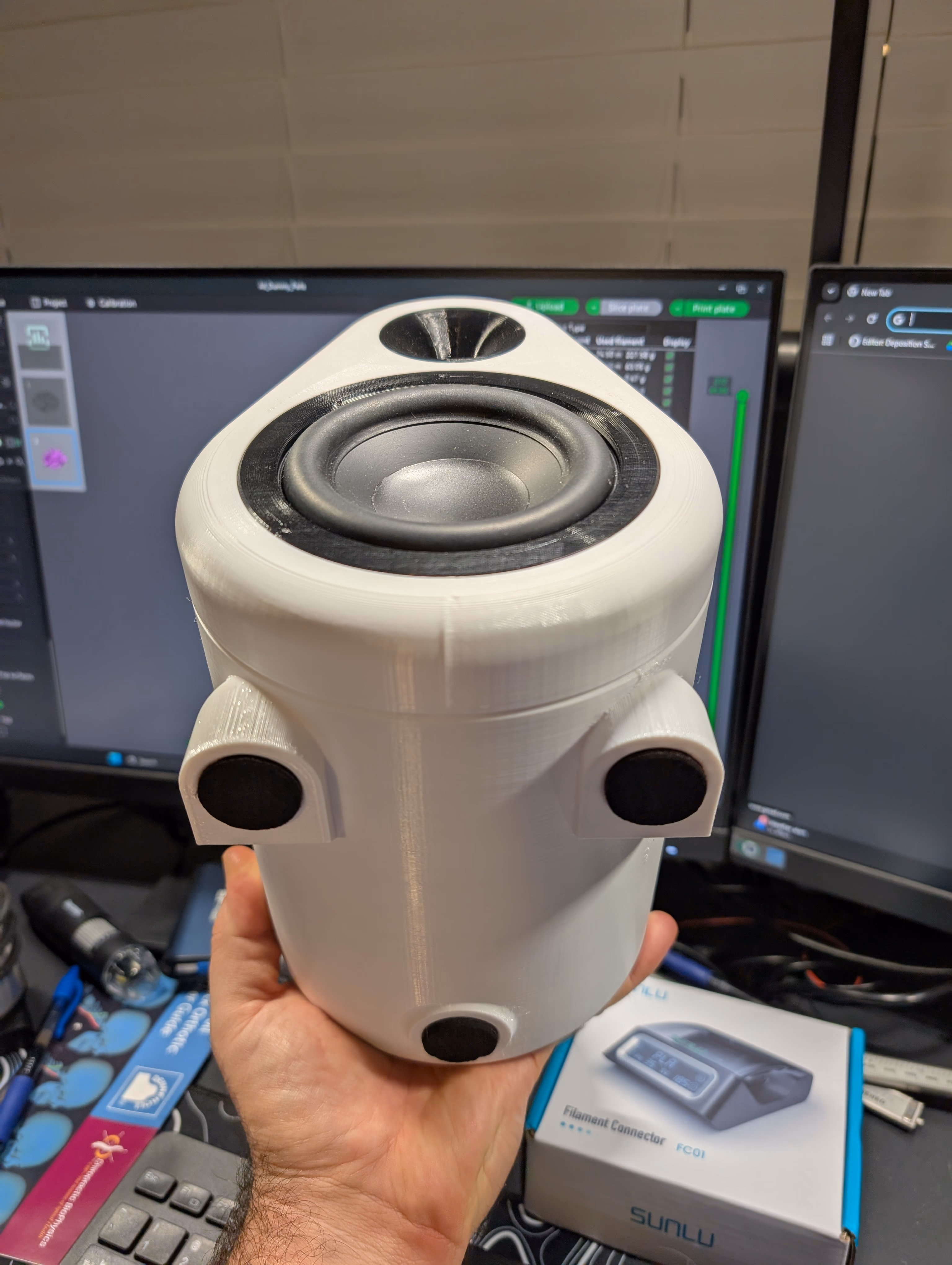 Bottom of FDM4 in White with Black Accents PETG