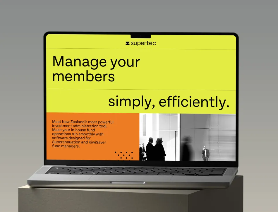 Image of laptop with green website on display