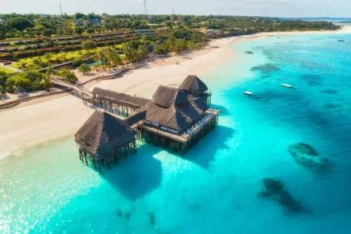 Aerial view of beautiful hotel