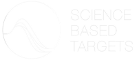 SBTI (Science Based Targets Initiative) logo - knockout style in white