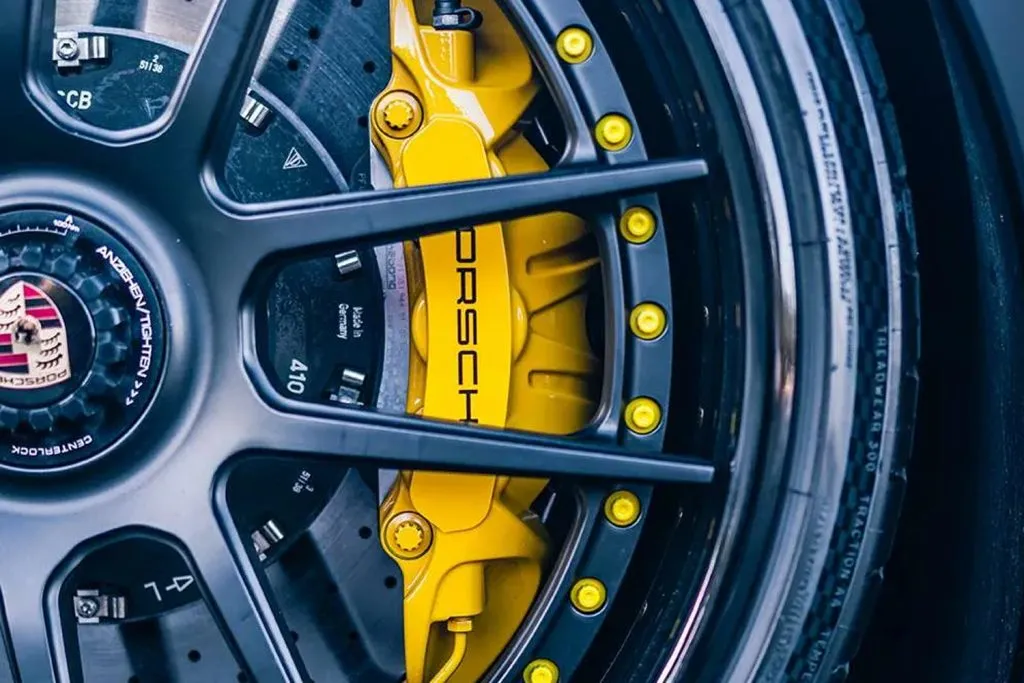 Porsche brake caliper detailing by Lux Auto Lab