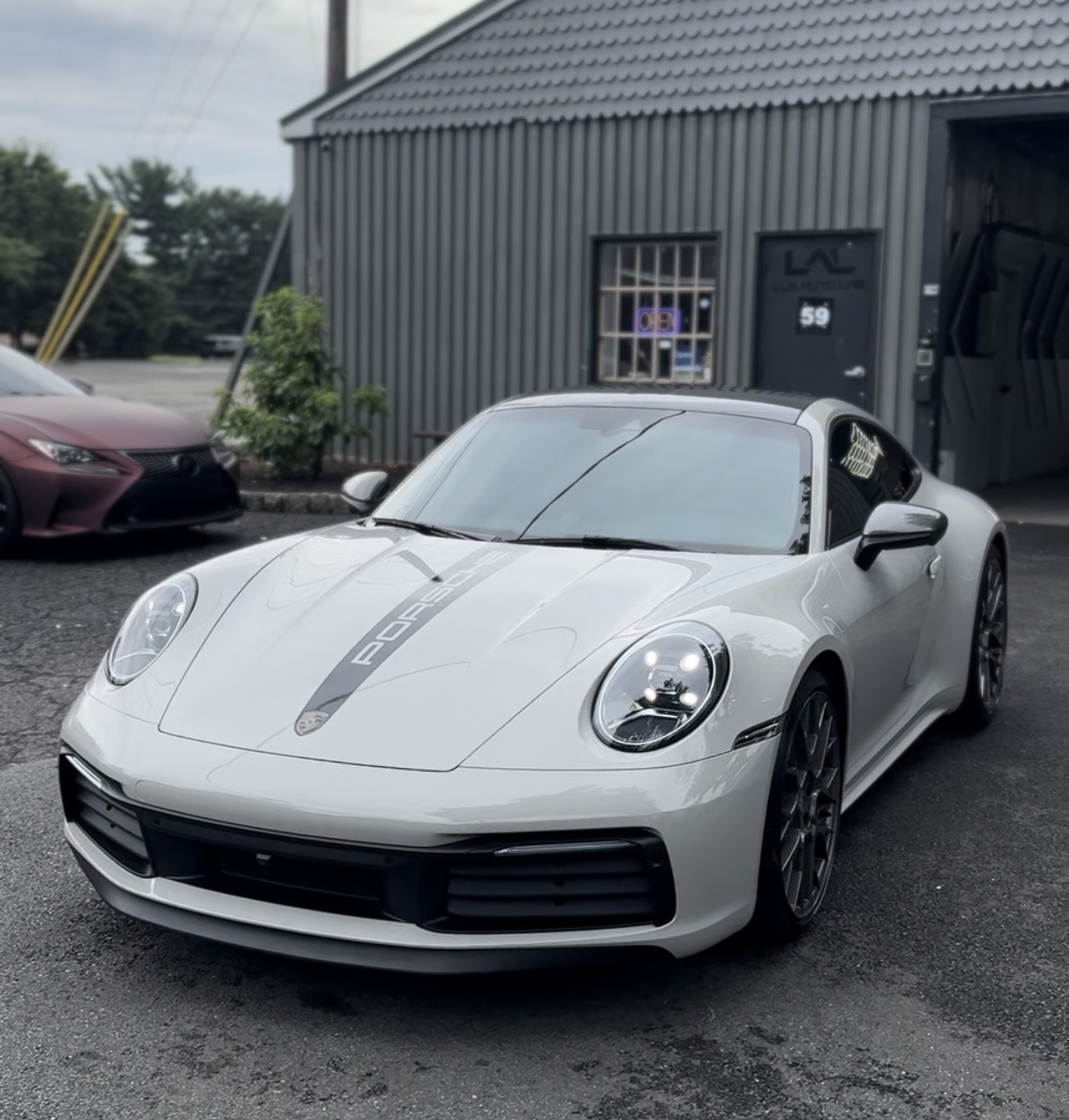 Porsche with full paint protection film installed by Lux Auto Lab