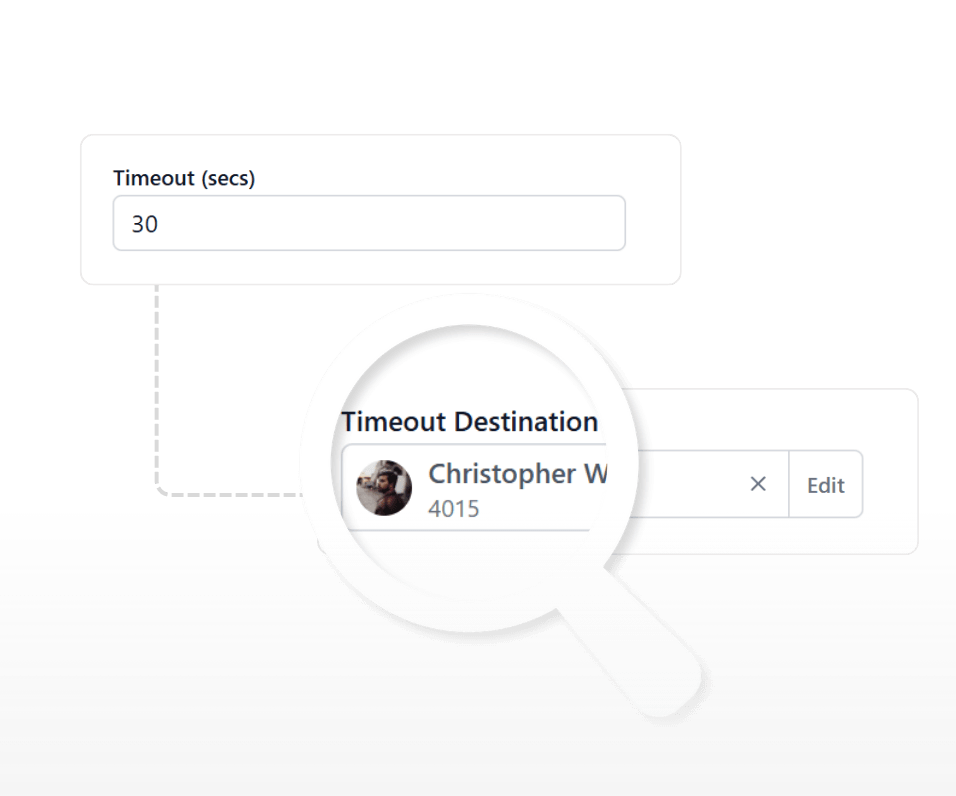 Fallback handling screenshot from the Vodia voice agents