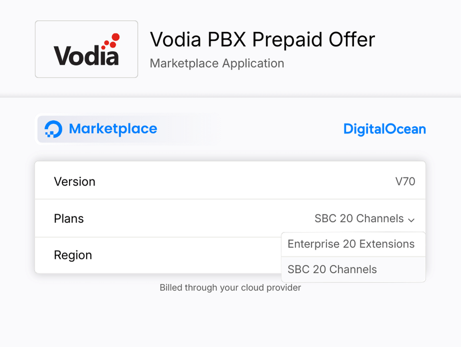 DigitalOcean Prepaid Offer Design for Vodia