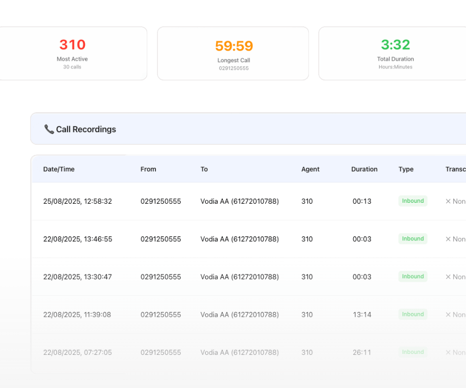 Call Recordings & Transcriptions screenshot
