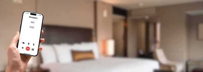 Keep your hotel guests to the reception with the Vodia PBX for small hotels