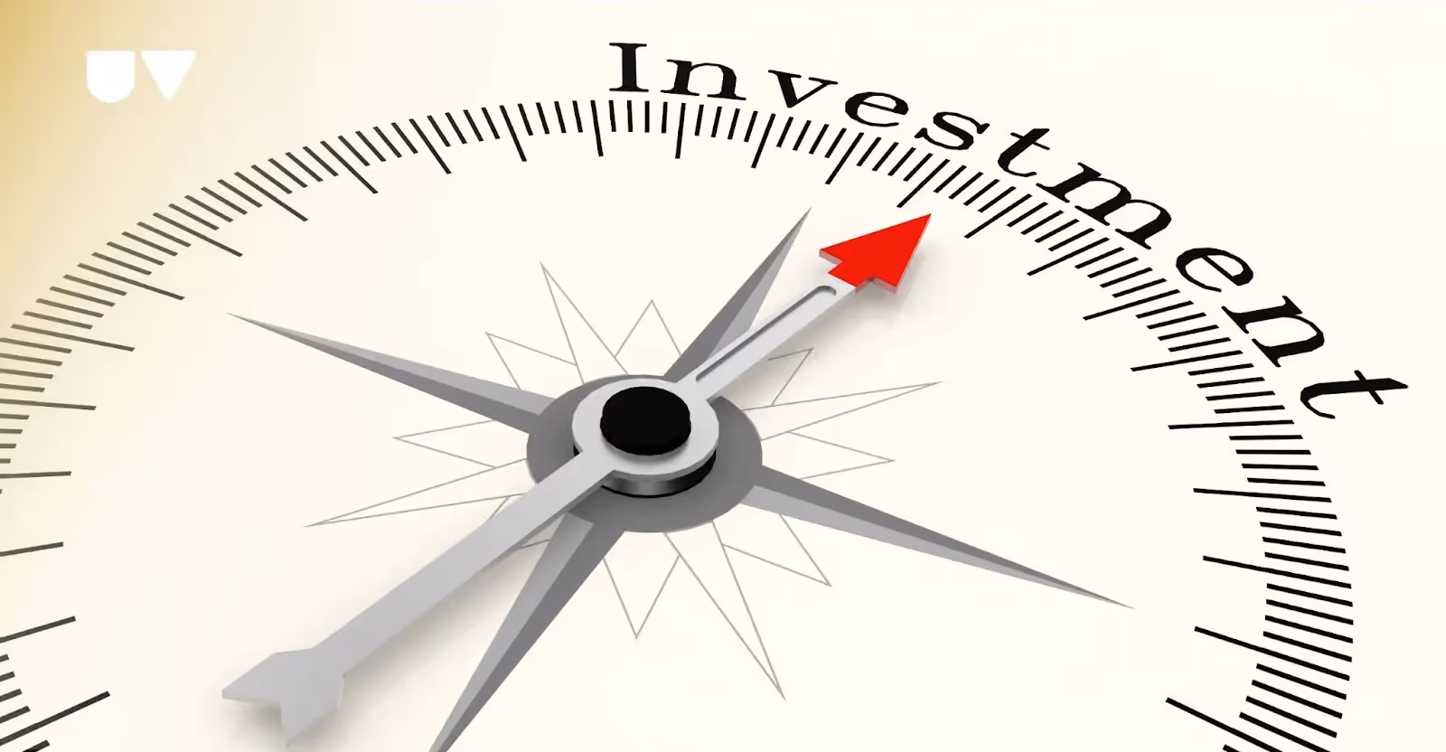 An arrow pointing towards investment.