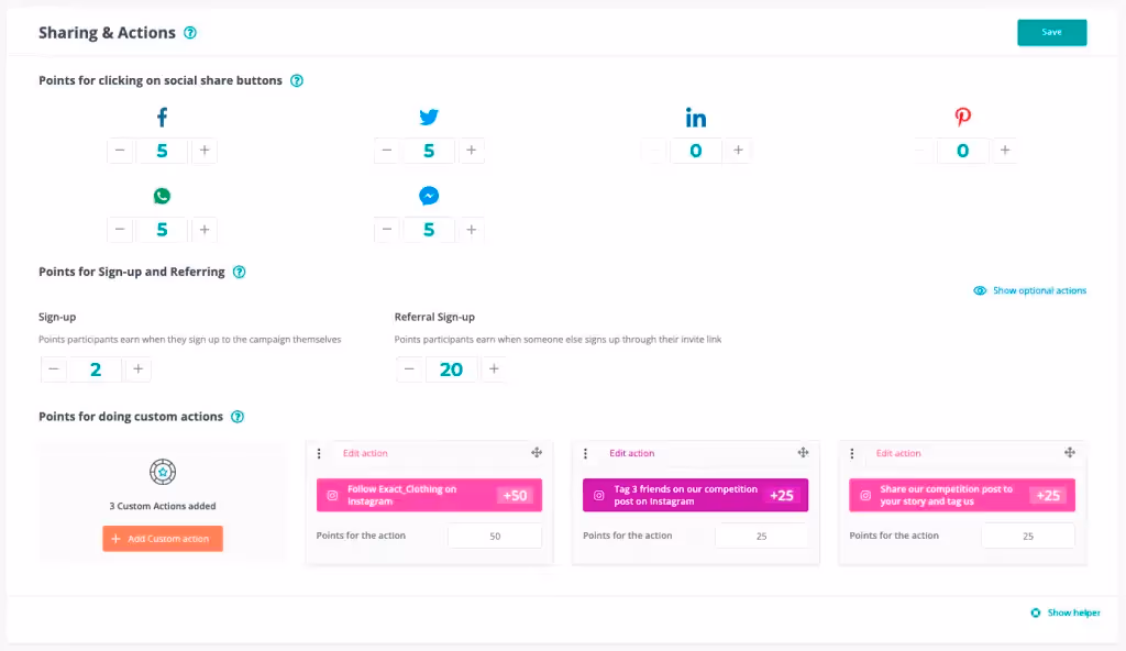 social sharing sample of upviral app