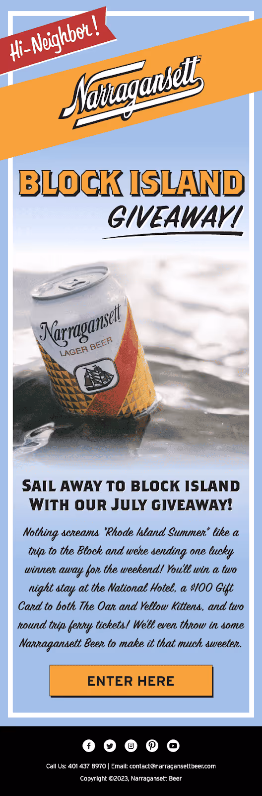 Narragansett sample landing page