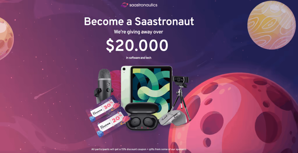 Saastronautics sample landing page