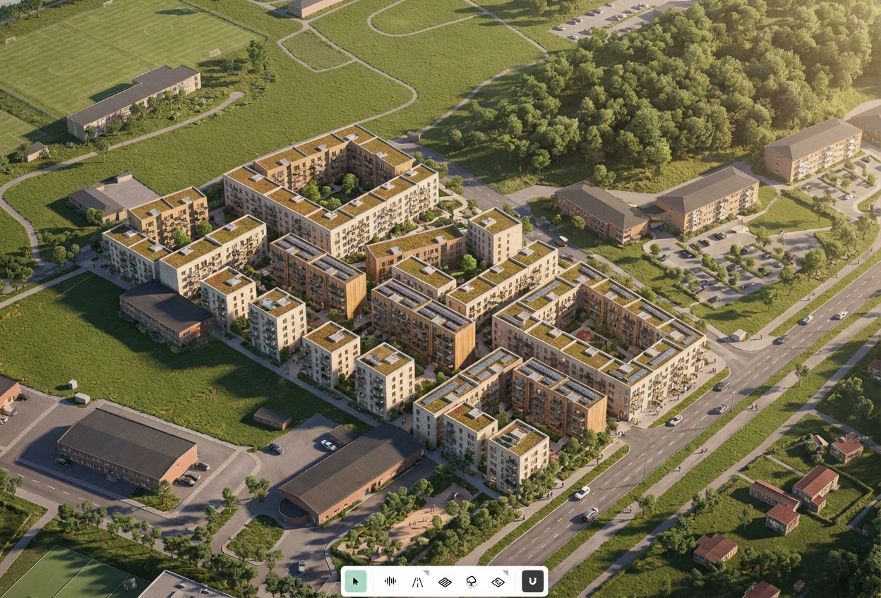 Hektar model rendered with Nano Banana Pro to communicate the concept at an early stage