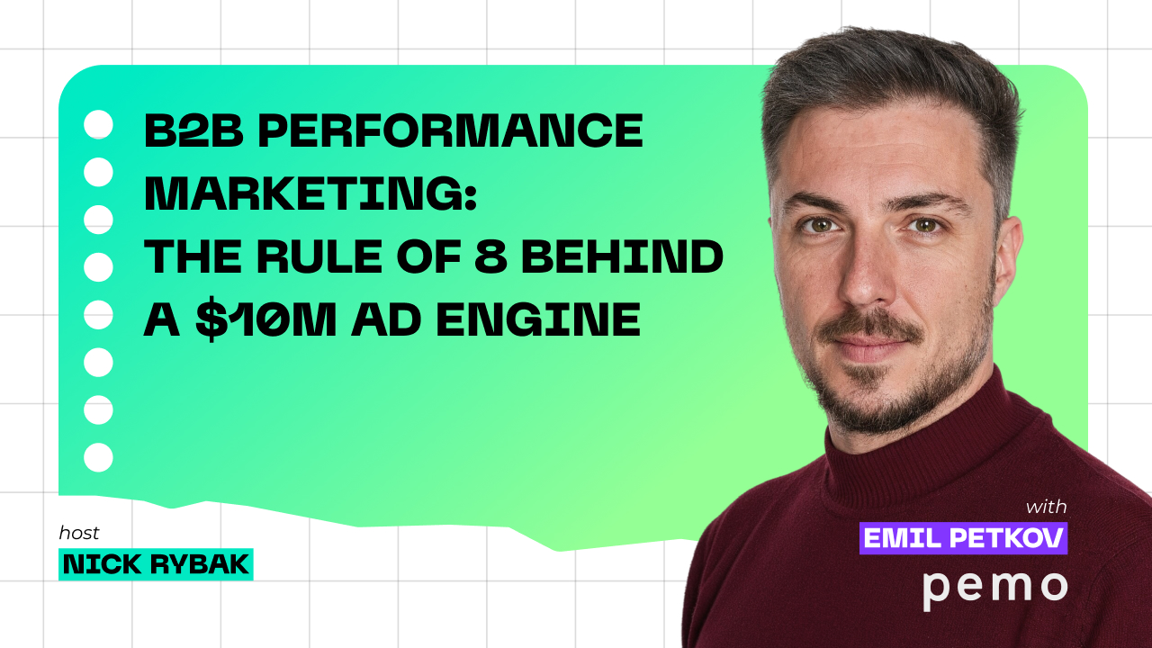 Learn how B2B performance marketing scales with the Rule of 8. Discover budget math, creative testing, and pipeline strategies. Watch the full episode.
