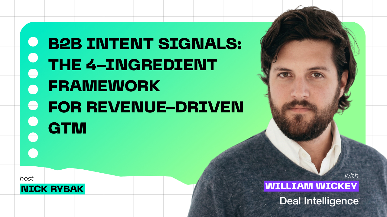 Learn how to track B2B buyer intent signals using a 4-ingredient framework. Turn real triggers into pipeline and revenue. Watch the full episode.