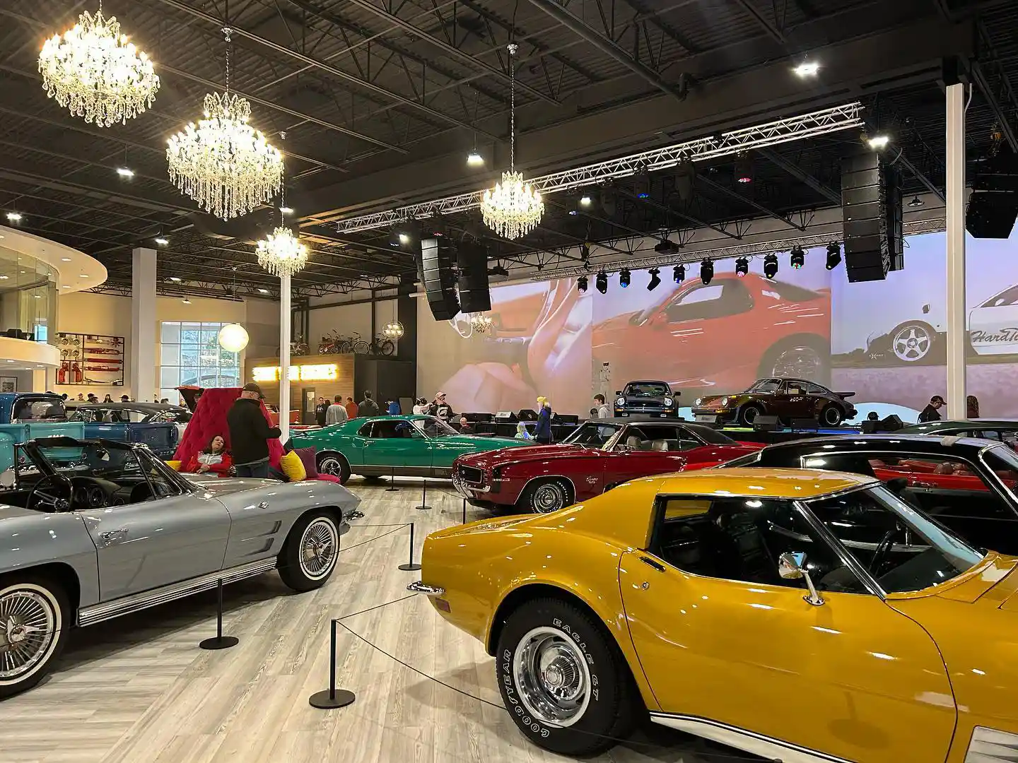 A few vintage cars, including a 1972 Chevrolet Corvette, on display at Steele Wheels Motor Museum in Halifax.