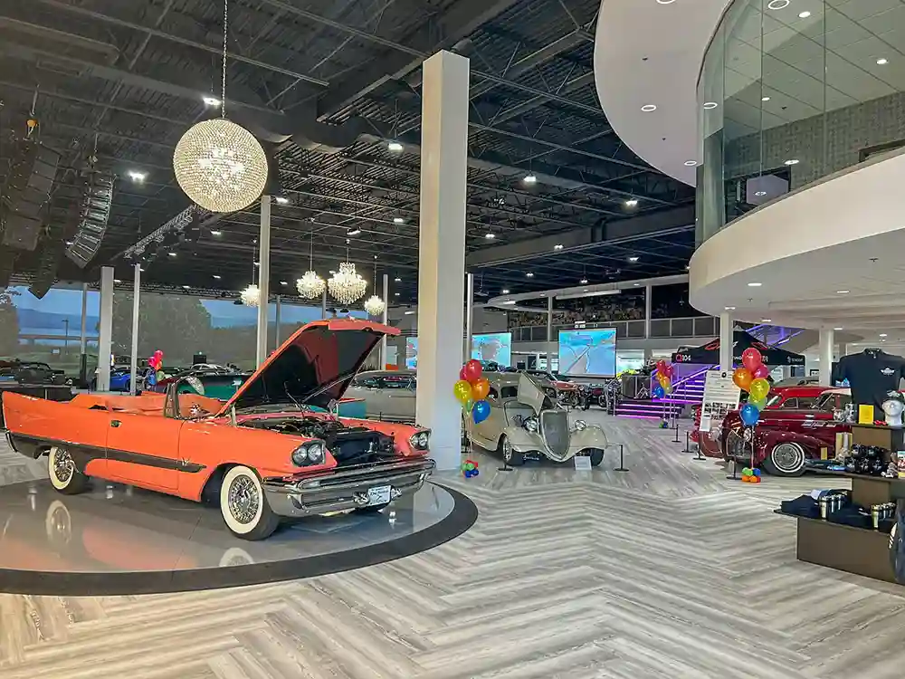 A few vintage cars, including a 1956 Lincoln Premiere, on display at Steele Wheels Motor Museum in Halifax.