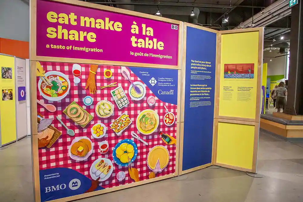 Eat Make Share exhibit at Pier 21.