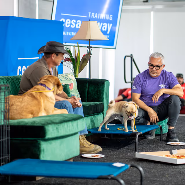 Cesar Millan con un perro
