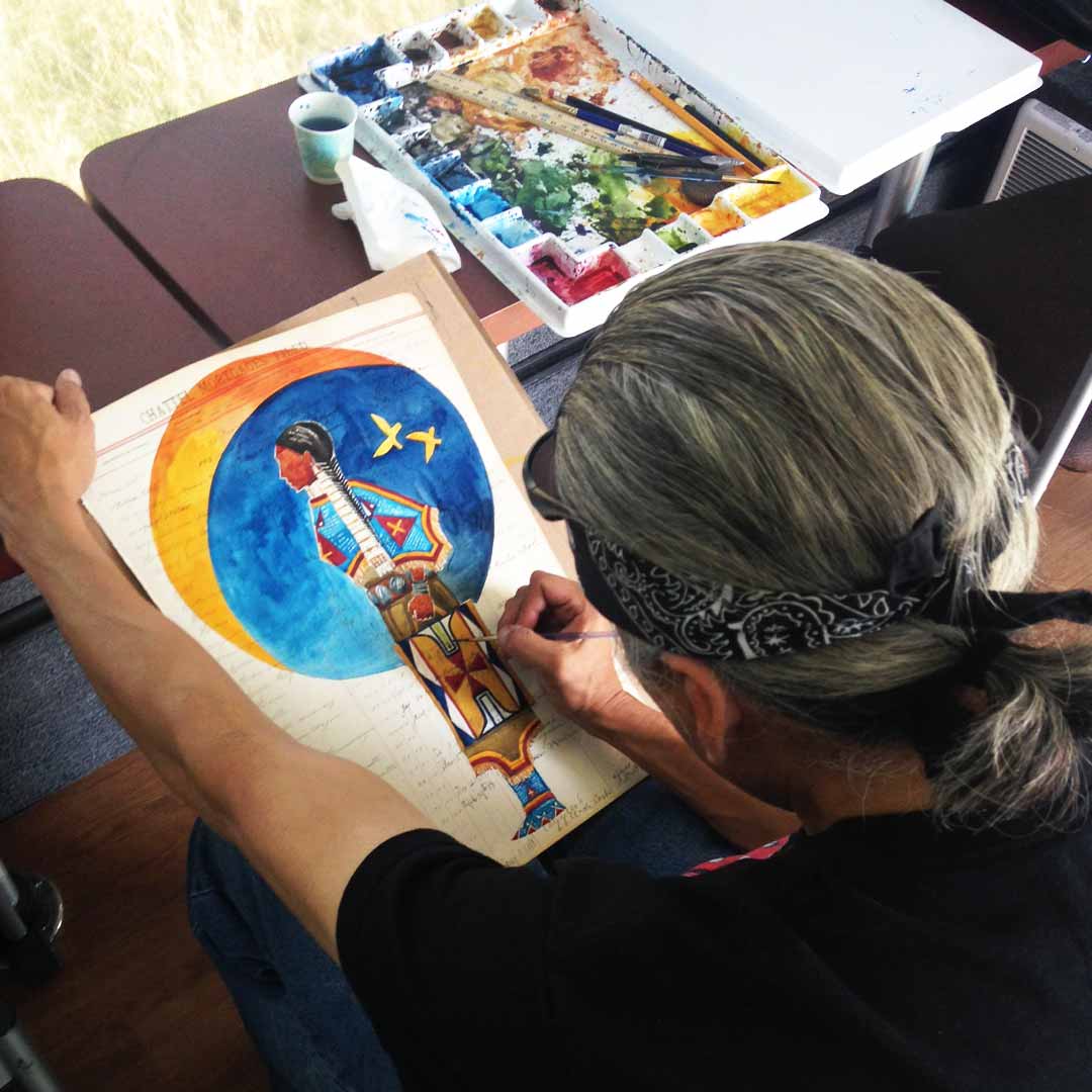 A portrait of an artist making art