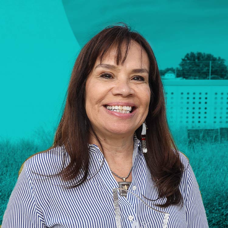 Portrait of Lori Pourier, Oglala Lakota, First Peoples Fund's President.