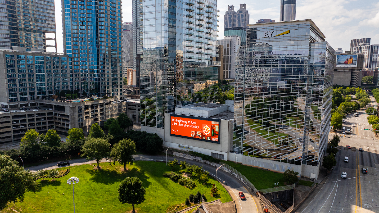 Holiday advertising on billboards
