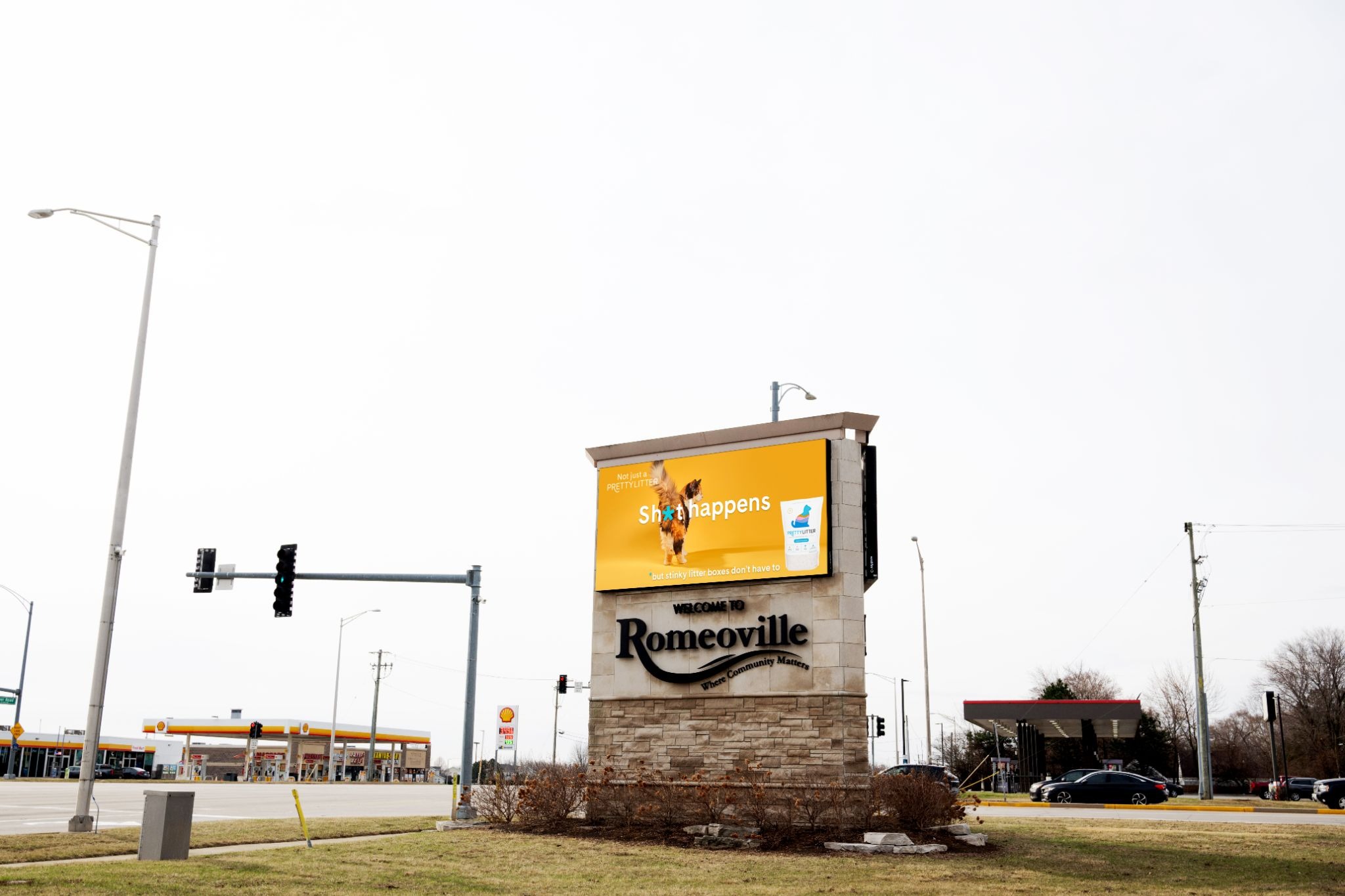 Digital billboard on the side of the road