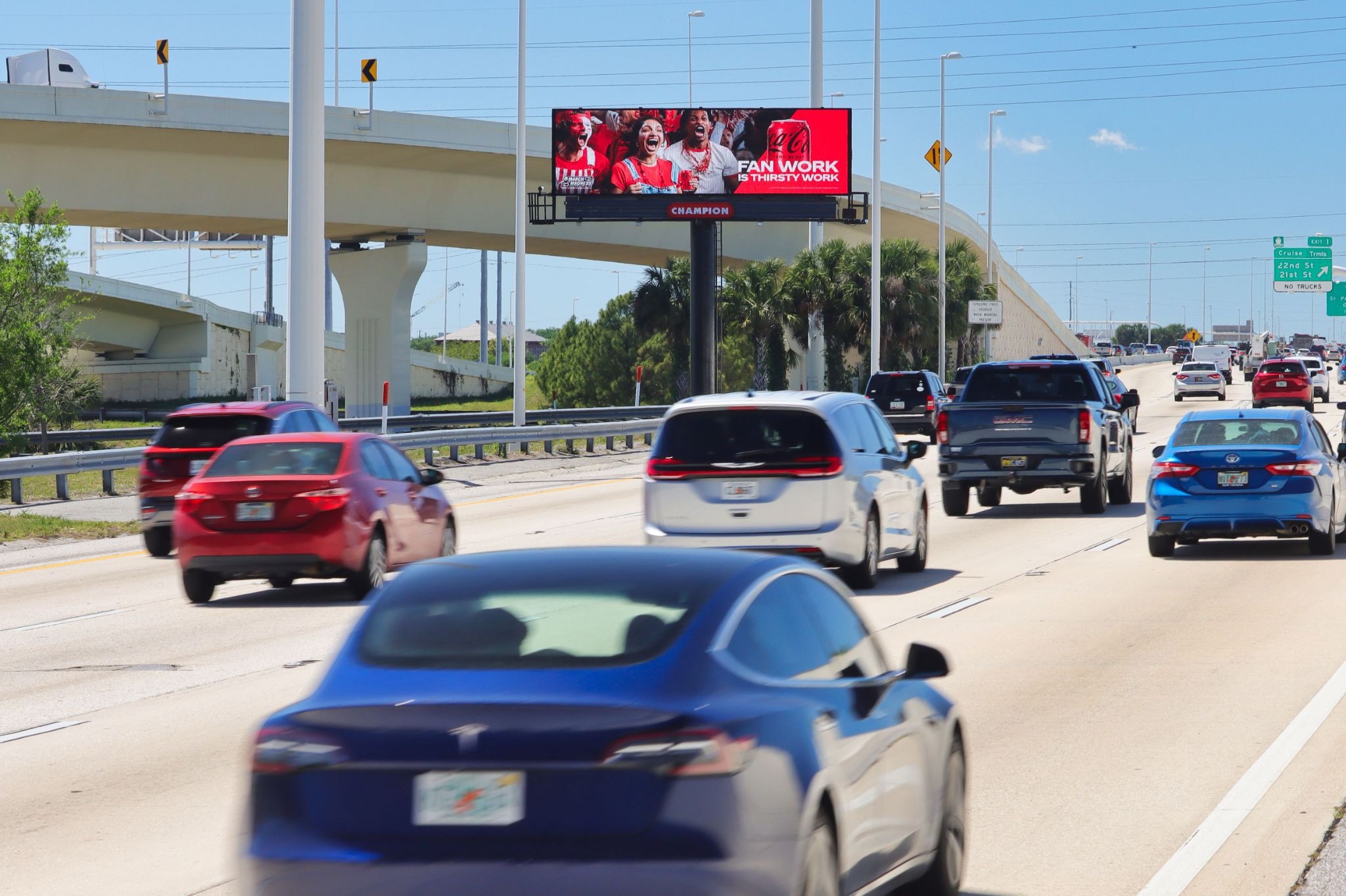 Digital billboard on the highway 