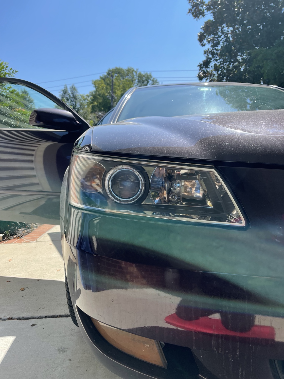 Clear headlight after restoration