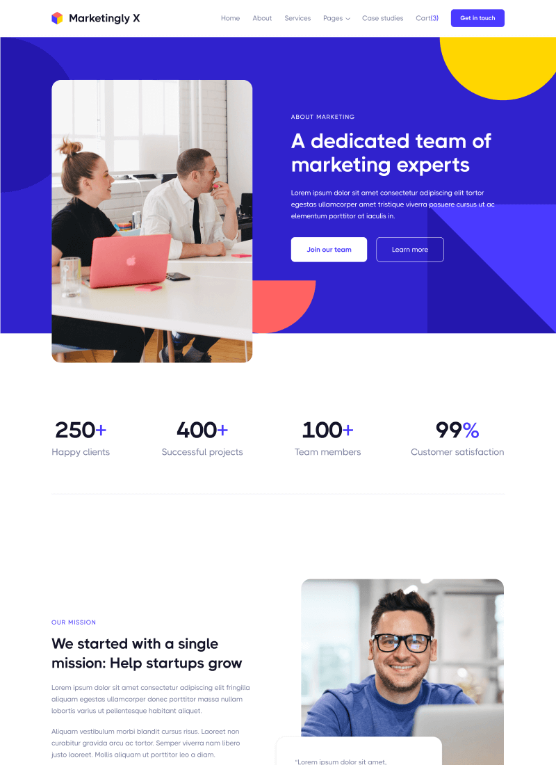 About Us - Marketingly X Webflow Template