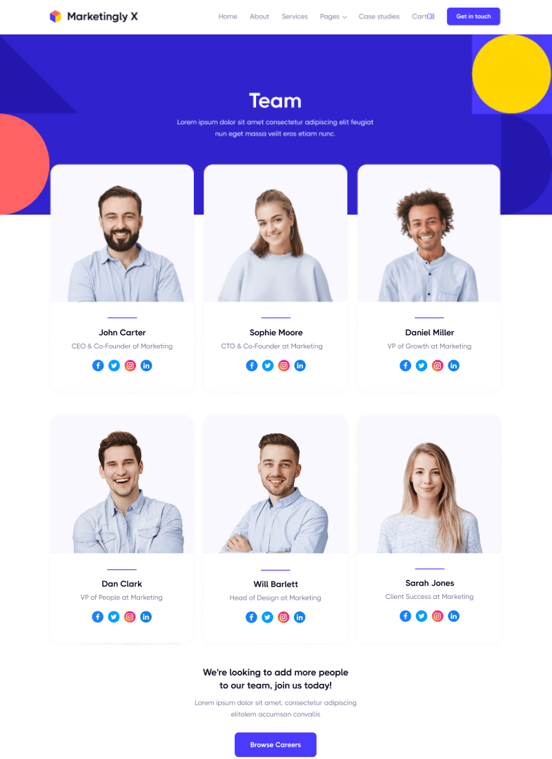 Team Marketing - Marketingly X Webflow Template