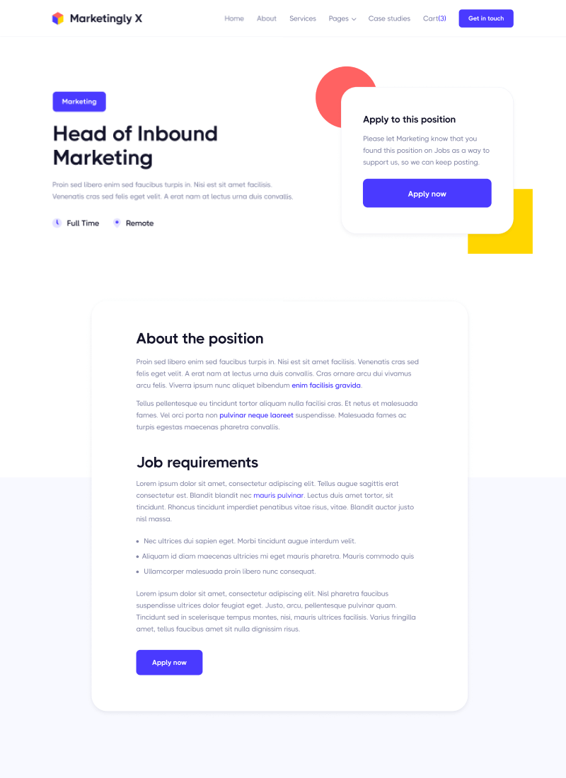 Careers - Marketingly X Webflow Template
