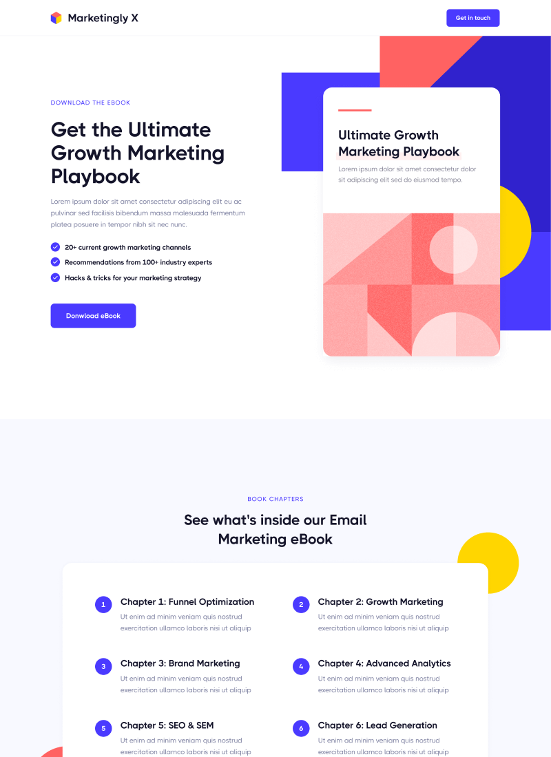 eBook Landing - Marketingly X Webflow Template