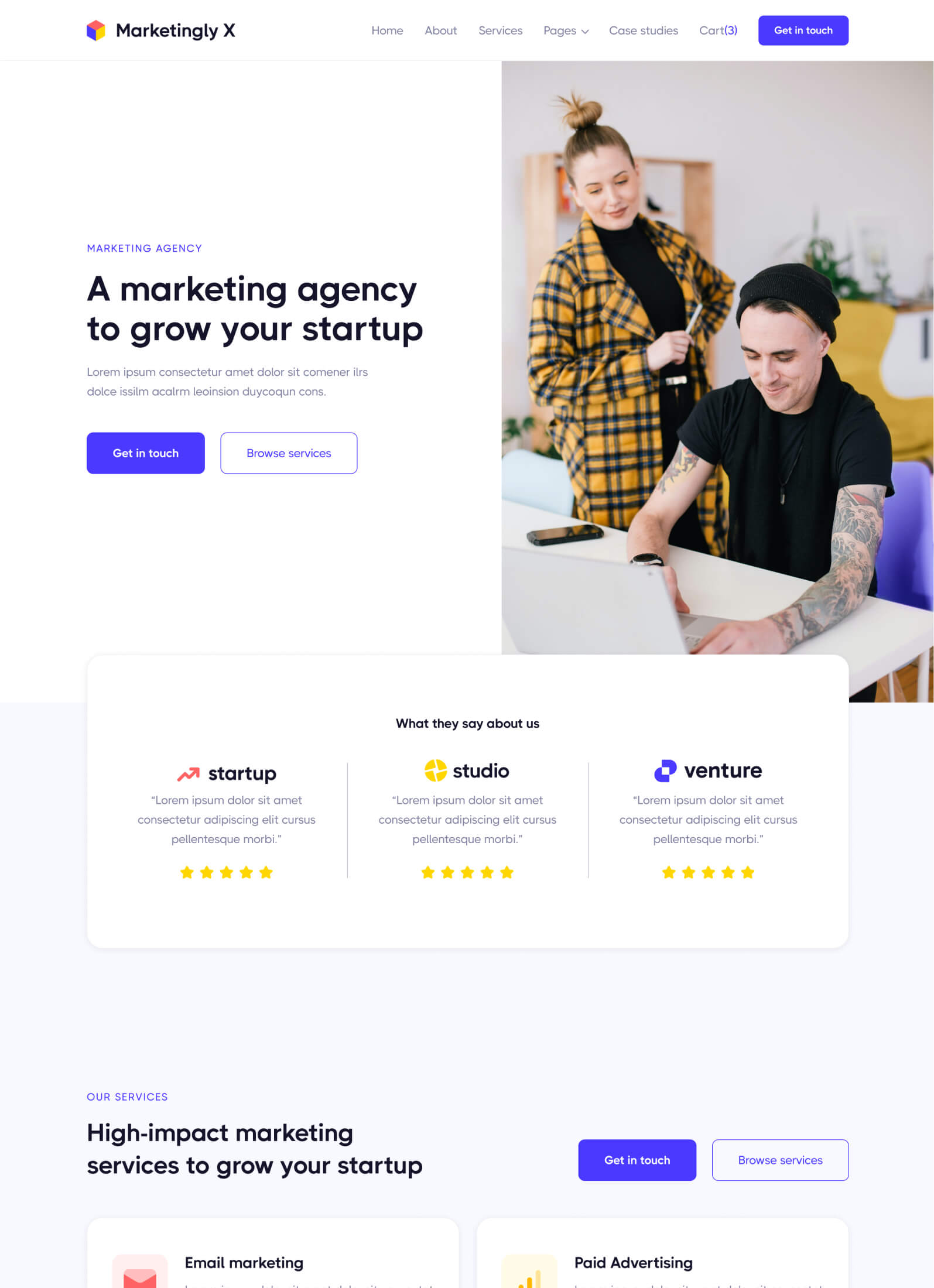 Home V3 - Marketingly X Webflow Template