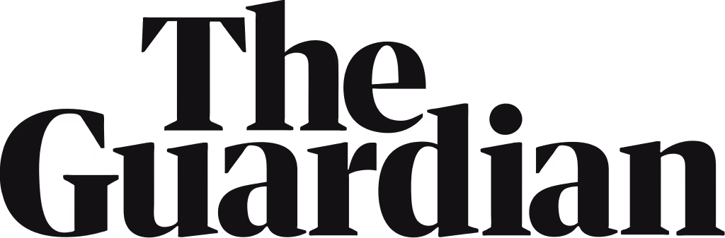 The Guardian newspaper logo in black serif font on a transparent background.